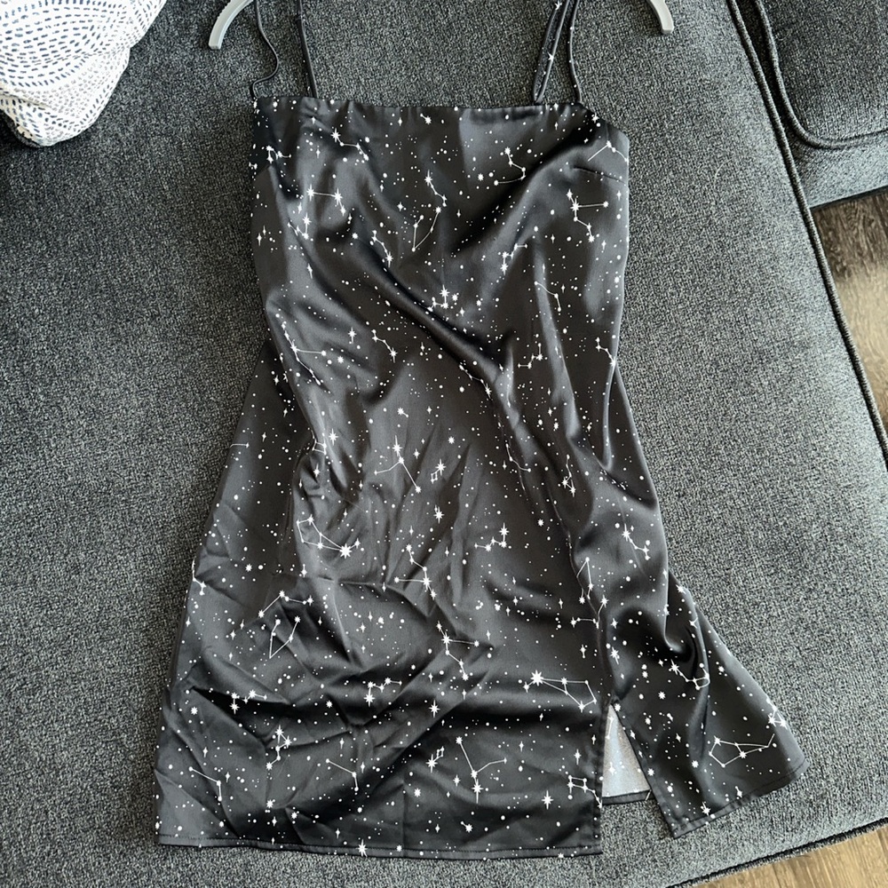 Garage Constellation Stars Black Mini Dress